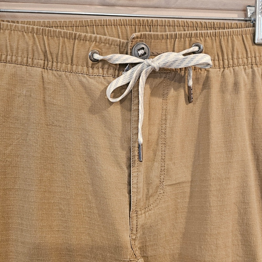 Vuori Ripstop Climber Pants Mens XL Tan Khaki Stretch Elastic Waist V412 - Picture 4 of 8